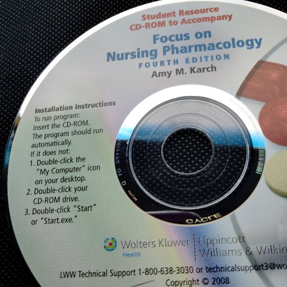Focus On Nursing Pharmacology CD Student Resource Karch Wolters Kluwer 4th Ed - Picture 3 of 4